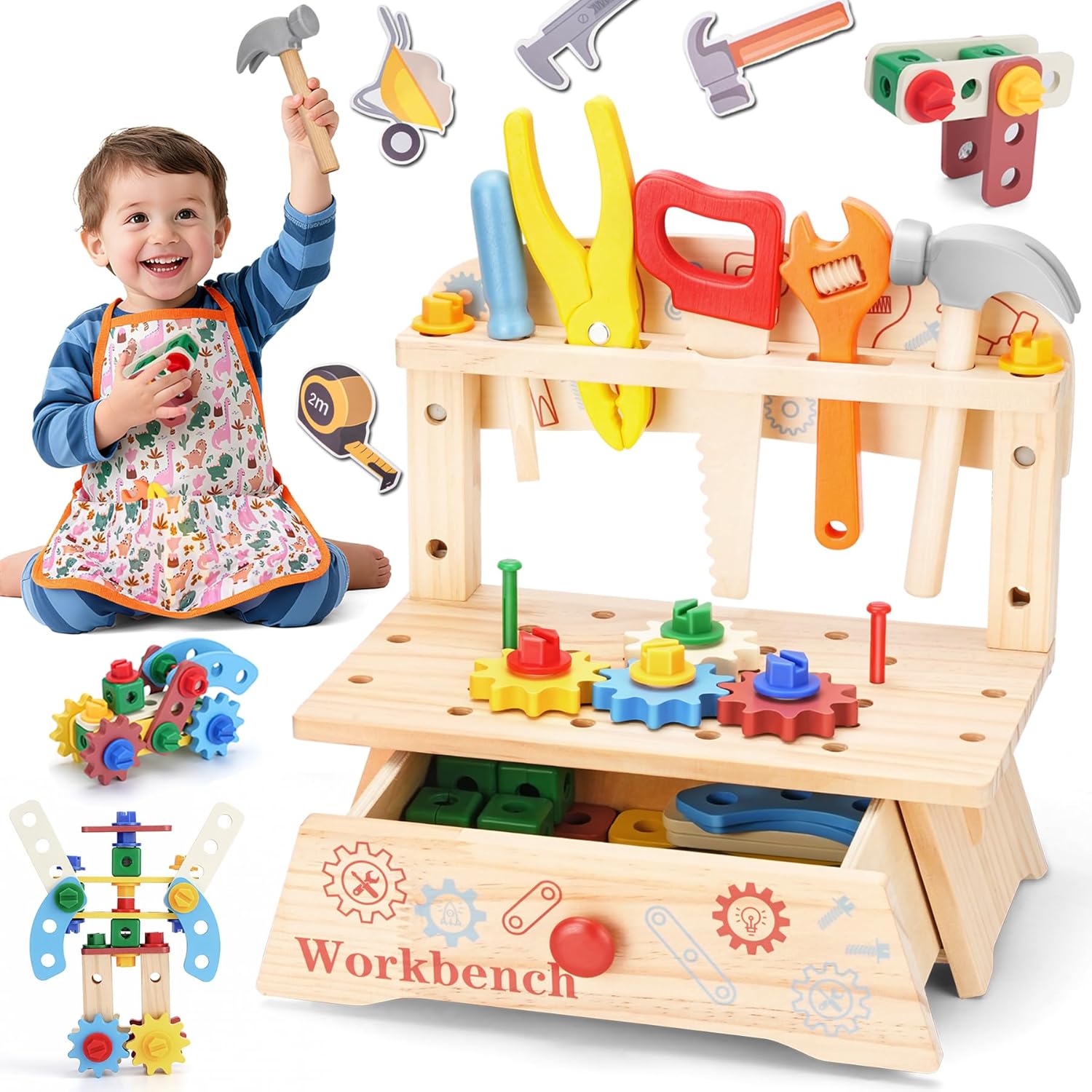 Gardening Tools Kids - Деревянная скамейка для инструментов для детей,