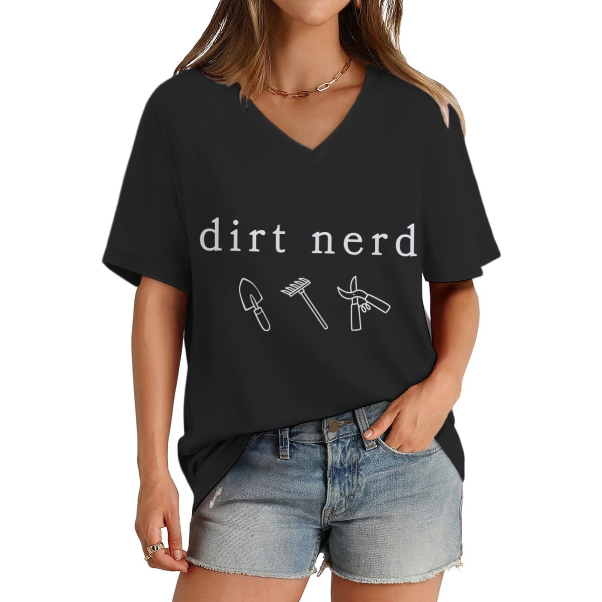 Gardening Tools Cartoon - Футболка с графическим принтом Dirt Nerd