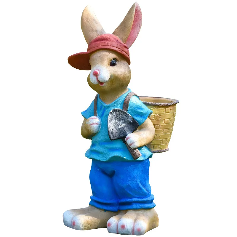 Gardening Tools Cartoon - Мультяшный кролик, цветочный горшок, танк, уличная